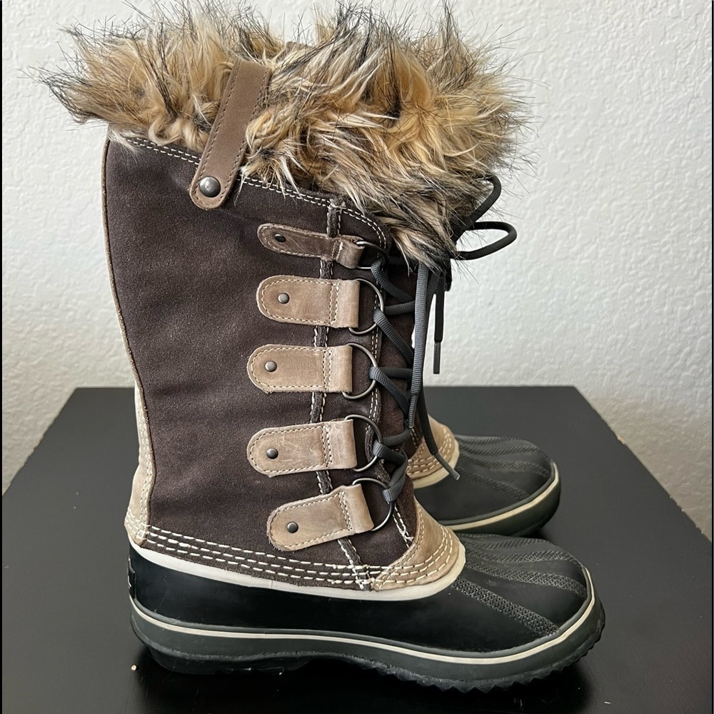 Sorel Joan of Arctic Suede Mid-Calf Brown Lace-Up Boots Size:8 🥾 - Picture 11 of 11
